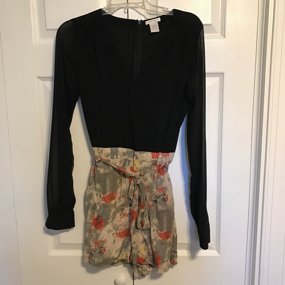 Black and floral romper